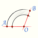 Формула площади сектора кольца