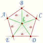Площадь правильного пятиугольника