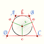 Радиус вписанной окружности в трапецию