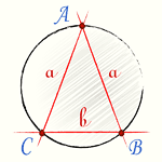 Радиус описанной окружности равнобедренного треугольника